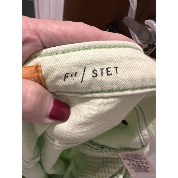 Pilcro And The Letterpress Mint Green Fit Stet Cropped Jeans Size 30 - Picture 6 of 6